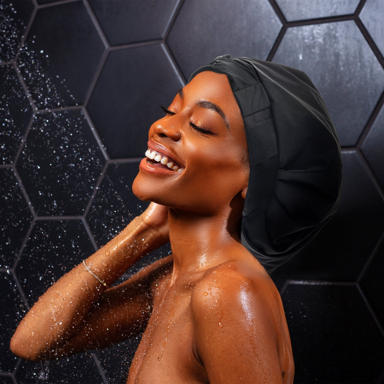 Hairbrella Satin-Lined Waterproof, Adjustable Shower Cap