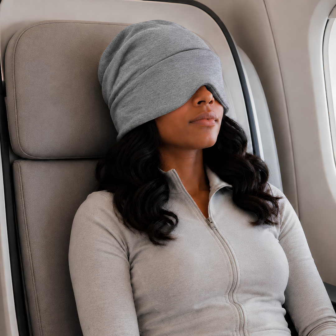 Nap Cap™ Travel — Modal Travel Beanie with Hidden Eye Mask & Satin Lining