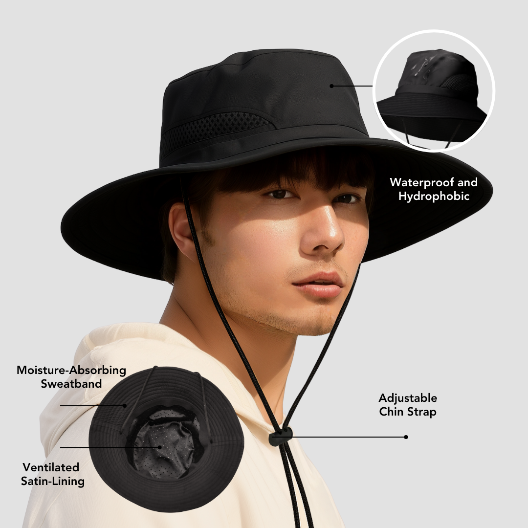 Satin-Lined, Waterproof Men's Sun Hat